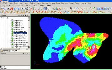 Hình 3 42a Giao diện kết quả nội suy Kriging thân quặng BĐMQ Hình 3 42b Chỉ dẫn 7
