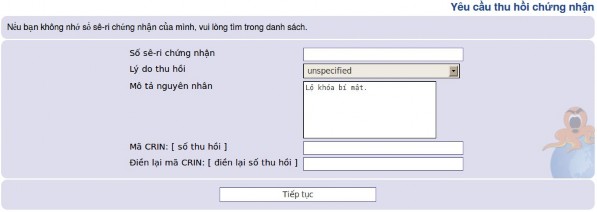 Hình 11 Yêu cầu thu hồi chứng nhận Hình 12 Danh sách chứng nhận Nếu không 6