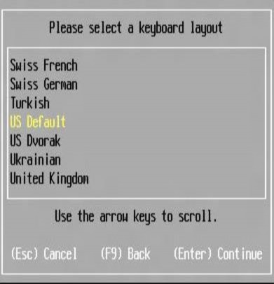 Hình 3 22 Màn hình chọn kiểu ngôn ngữ bàn phím Đặt password cho root rồi Enter 10