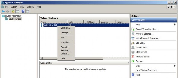 Hình 3 17 Chọn kết nối đến máy ảo Từ menu Action trên màn hình Virtual Machine 5