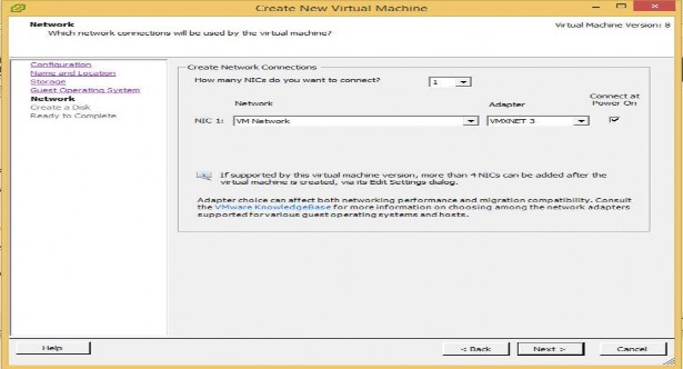 Hình 3 41 Chọn card mạng cho máy ảo Thiết lập dung lượng đĩa cứng cho máy ảo 1
