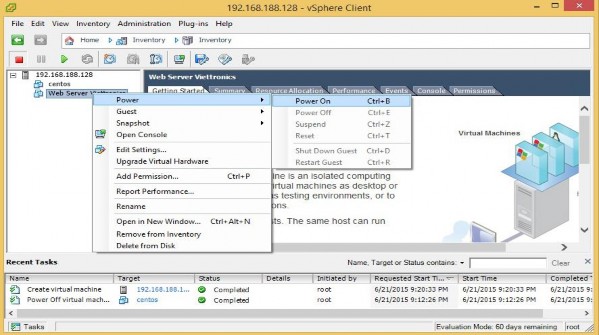 Hình 3 45 Kết nối đến máy ảo Chọn Power On để bật máy ảo Hình 3 46 Bât 5