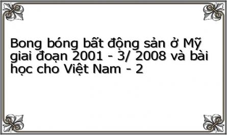 Bong bóng bất động sản ở Mỹ giai đoạn 2001 - 3/ 2008 và bài học cho Việt Nam - 2