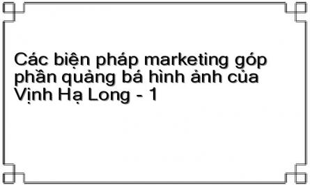 Các biện pháp marketing góp phần quảng bá hình ảnh của Vịnh Hạ Long - 1