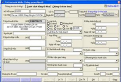 Sau khi điền các thông t in cần thiết trên tab Th ôn g tin của tờ khai 1