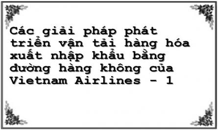 Các giải pháp phát triển vận tải hàng hóa xuất nhập khẩu bằng đường hàng không của Vietnam Airlines - 1
