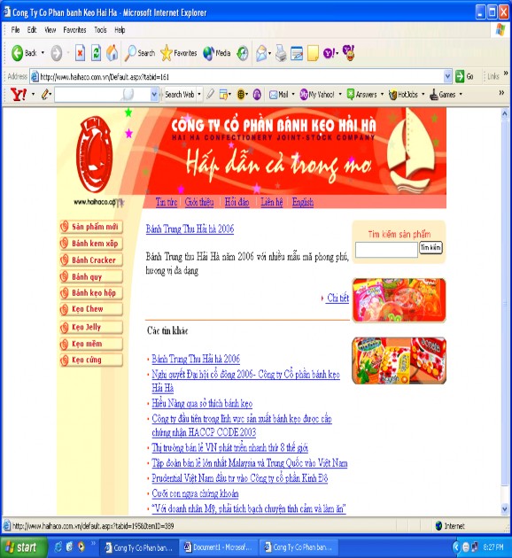 Nguồn Phòng Kinh doanh PHỤ LỤC 6 Website của Công ty cổ phần Bánh Kẹo Hải Hà 1