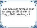 Hoàn thiện công tác lập và phân tích bảng cân đối kế toán tại Công ty TNHH Vân Long - 9