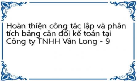 Hoàn thiện công tác lập và phân tích bảng cân đối kế toán tại Công ty TNHH Vân Long - 9