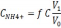 Trong đó C NH4 là nồng độ amoni trong mẫu mg l f là hệ số pha loãng nếu axit 3