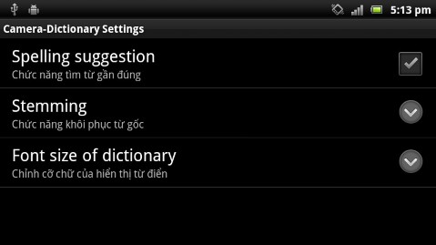 Hình 5 30 Màn hình thiết lập setting Spelling suugestion Đây là tính năng tìm 8