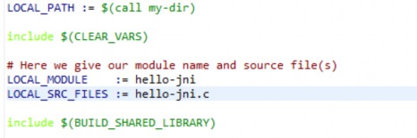 Hình 2 7 Nội dung tập tin cấu hình biên dịch trong JNI Trong tập tin cấu hình 3