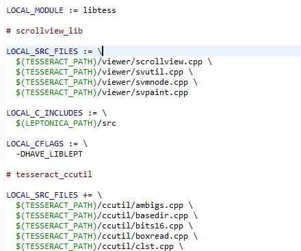 Hình 3 12 Minh họa một phần các chỉ thị để biên dịch mã nguồn thư viện 1
