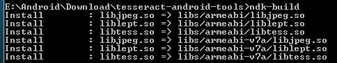 Hình 3 14 Quá trình biên dịch mã nguồn thư viện tesseract thành công trên Android 3