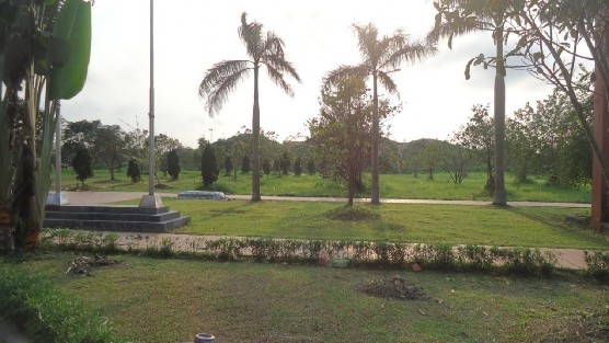 Đồi nhân tạo phía sau tượng đài Nguyễn Bỉnh Khiêm Nguyễn Bỉnh Khiêm trong 10