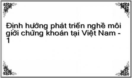 Định hướng phát triển nghề môi giới chứng khoán tại Việt Nam - 1