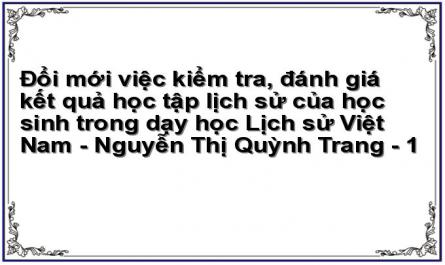 Đổi mới việc kiểm tra, đánh giá kết quả học tập lịch sử của học sinh trong dạy học Lịch sử Việt Nam - Nguyễn Thị Quỳnh Trang - 1