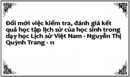 Đổi mới việc kiểm tra, đánh giá kết quả học tập lịch sử của học sinh trong dạy học Lịch sử Việt Nam - Nguyễn Thị Quỳnh Trang - 11