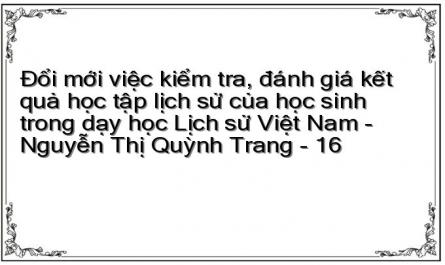 Đổi mới việc kiểm tra, đánh giá kết quả học tập lịch sử của học sinh trong dạy học Lịch sử Việt Nam - Nguyễn Thị Quỳnh Trang - 16