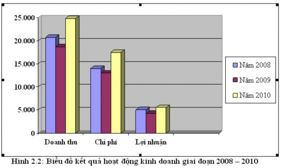 Qua bảng về tình hình hoạt động kinh doanh giai đoạn 2008 – 2010 cho thấy lợi 1