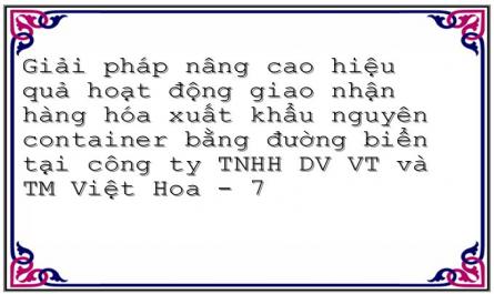 Cơ Cấu Mặt Hàng Giao Nhận Đường Biển Tại Công Ty Việt Hoa