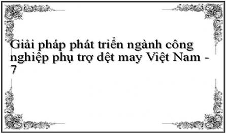 Số Liệu Một Số Sản Phẩm Công Nghiệp Phụ Trợ Dệt May Việt Nam 2000- 2006