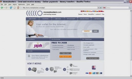 Hình 5 Trang chủ website Moneybookers Với những tiện ích to lớn như trên rất 3