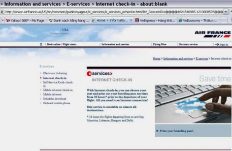 Hình 8 Website của Air France US với e services Dịch vụ điện tử Tóm lại 2