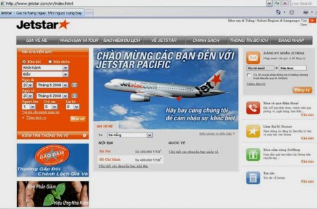 Hình 11 Trang chủ của Jetstar Pacific Airlines Trên đây là chức năng của các 1