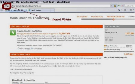 Hình 13 Trang thanh toán trực tuyến của Jetstar Pacific Airlines Khi bắt đầu thao 7