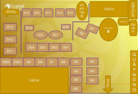 Bar Tropicana Pool Bar HÌNH 2 5 SƠ ĐỒ TỔ CHỨC BÀN TRON G NHÀH ÀN G ATRIUM CAFÉ 25