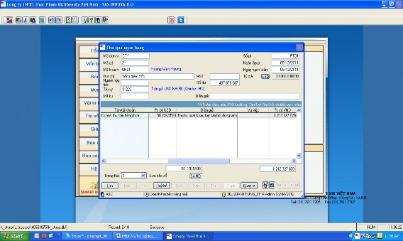 Căn cứ vào Giấy nộp tiền vào NSNN ta chọn Vốn Bằng Tiền chọn mục chi qua 1