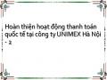 Hoàn thiện hoạt động thanh toán quốc tế tại công ty UNIMEX Hà Nội - 2