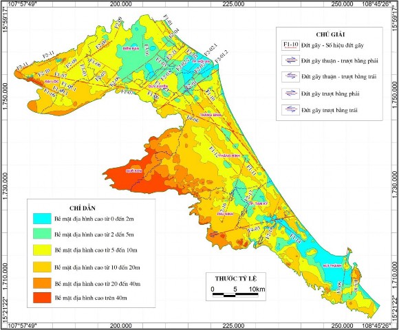 Hình 3 8 Sơ đồ phân vùng địa hình theo độ cao tại đồng bằng tỉnh Quảng 1