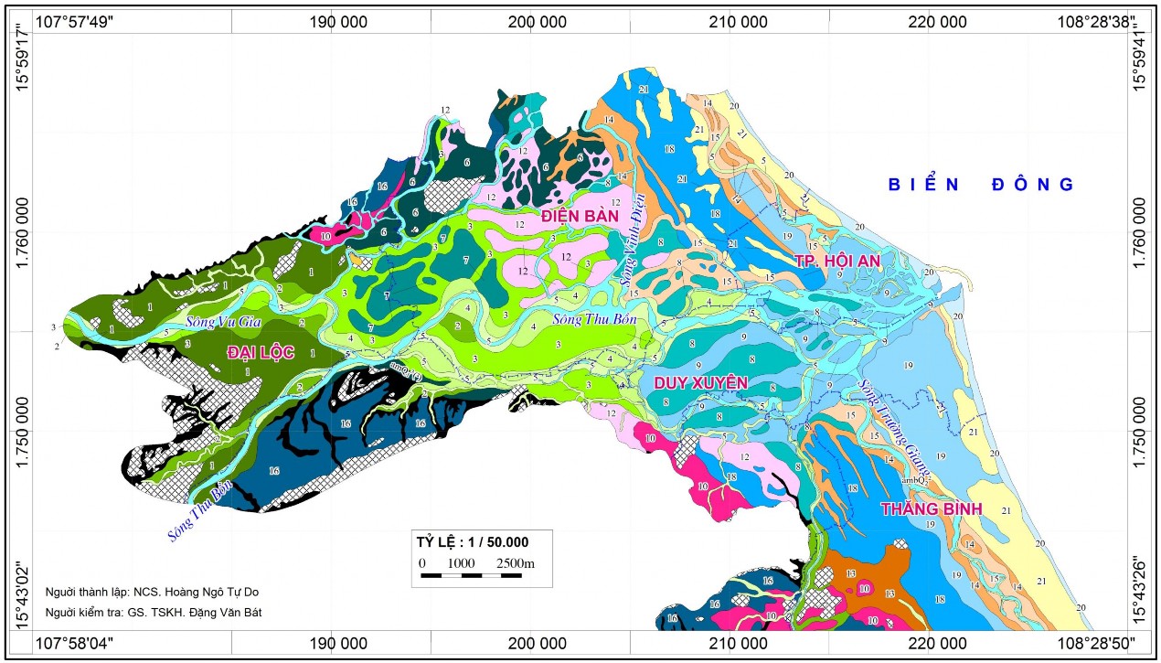 Hình 3 9 Bản đồ địa mạo vùng đồng bằng ven biển tỉnh Quảng Nam từ 2