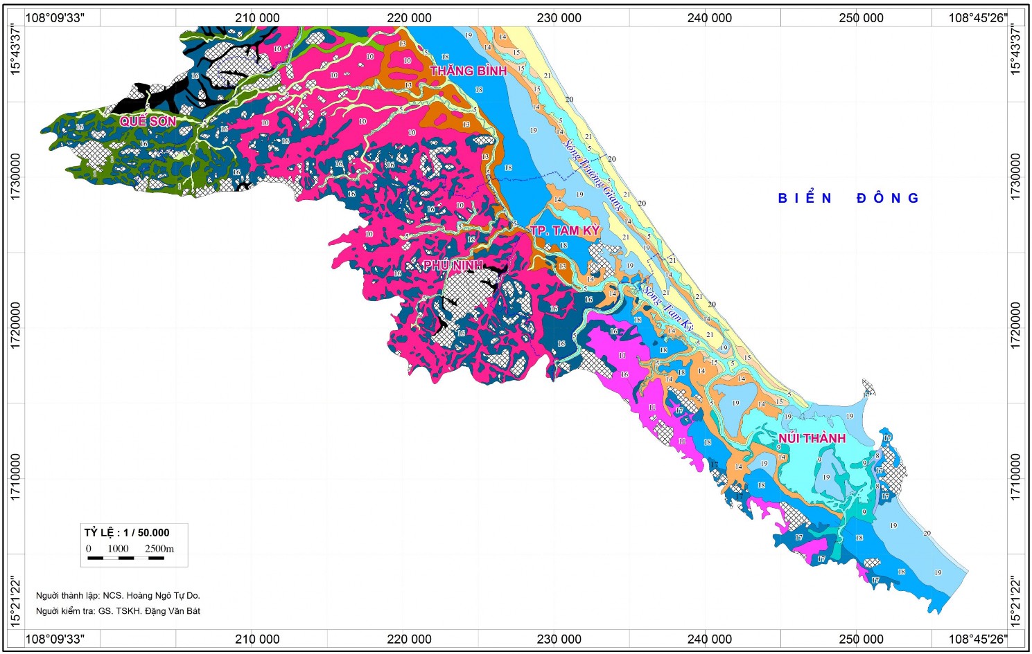 Hình 3 10 Bản đồ địa mạo vùng đồng bằng ven biển tỉnh Quảng Nam từ 3
