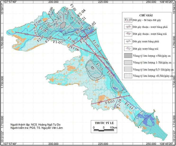 Hình 4 6 Sơ đồ phân bố các vùng giàu nước trong tầng chứa nước Pleistocen 1
