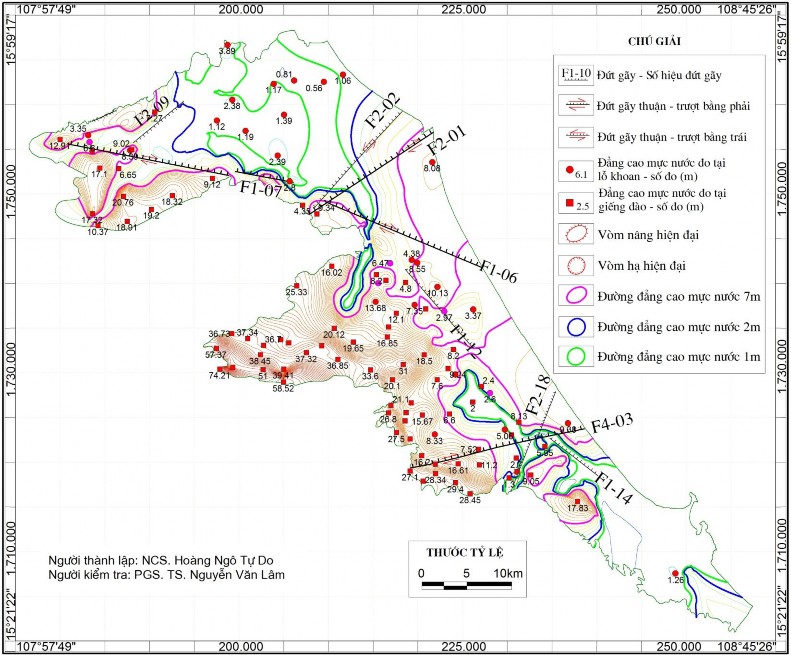 Hình 4 8 Bản đồ đẳng cao mực nước dưới đất của tầng chứa nước 3