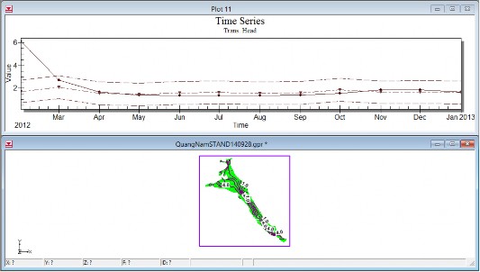 107 0 58’23 108 0 12’22 108 0 26’23 108 0 40’22 Đường đẳng mực nước của 1