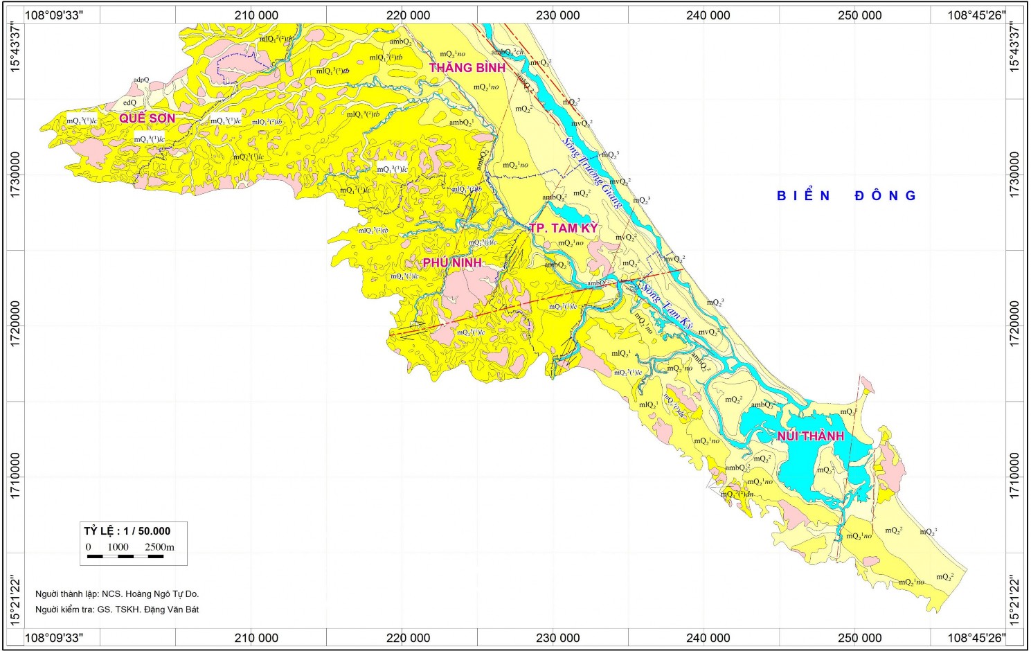 Hình 2 3 Bản đồ địa chất Đệ tứ vùng đồng bằng ven biển tỉnh Quảng Nam 2