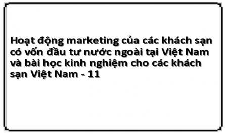 Hoạt động marketing của các khách sạn có vốn đầu tư nước ngoài tại Việt Nam và bài học kinh nghiệm cho các khách sạn Việt Nam - 11