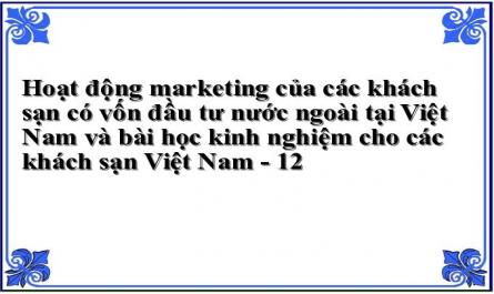 Hoạt động marketing của các khách sạn có vốn đầu tư nước ngoài tại Việt Nam và bài học kinh nghiệm cho các khách sạn Việt Nam - 12