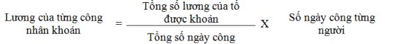 Ví dụ Ngày 16 3 2012 Tổ sàn Phân xưởng N1 có số lương được khoán là 3