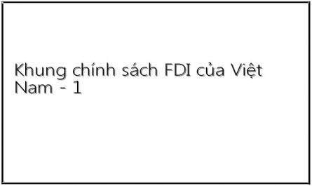 Khung chính sách FDI của Việt Nam - 1