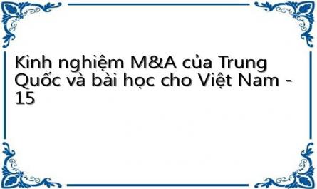 Kinh nghiệm M&A của Trung Quốc và bài học cho Việt Nam - 15