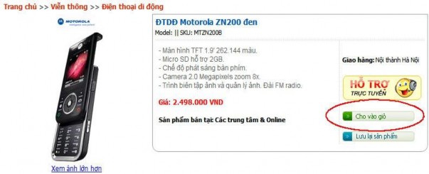 Ngay lập tức trong giỏ hàng của bạn sẽ xuất hiện sản phẩm bạn vừa 2