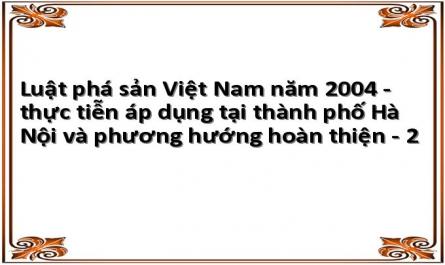 Luật phá sản Việt Nam năm 2004 - thực tiễn áp dụng tại thành phố Hà Nội và phương hướng hoàn thiện - 2