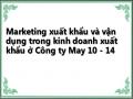 Marketing xuất khẩu và vận dụng trong kinh doanh xuất khẩu ở Công ty May 10 - 14