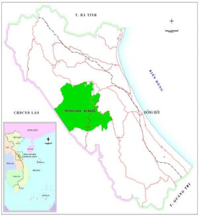 Bản đồ VQG Phong Nha – Kẻ Bàng Chú giải 1 Ranh giới xã 5 Trụ sở VQG TT du 11