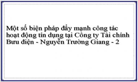 Một số biện pháp đẩy mạnh công tác hoạt động tín dụng tại Công ty Tài chính Bưu điện - Nguyễn Trường Giang - 2